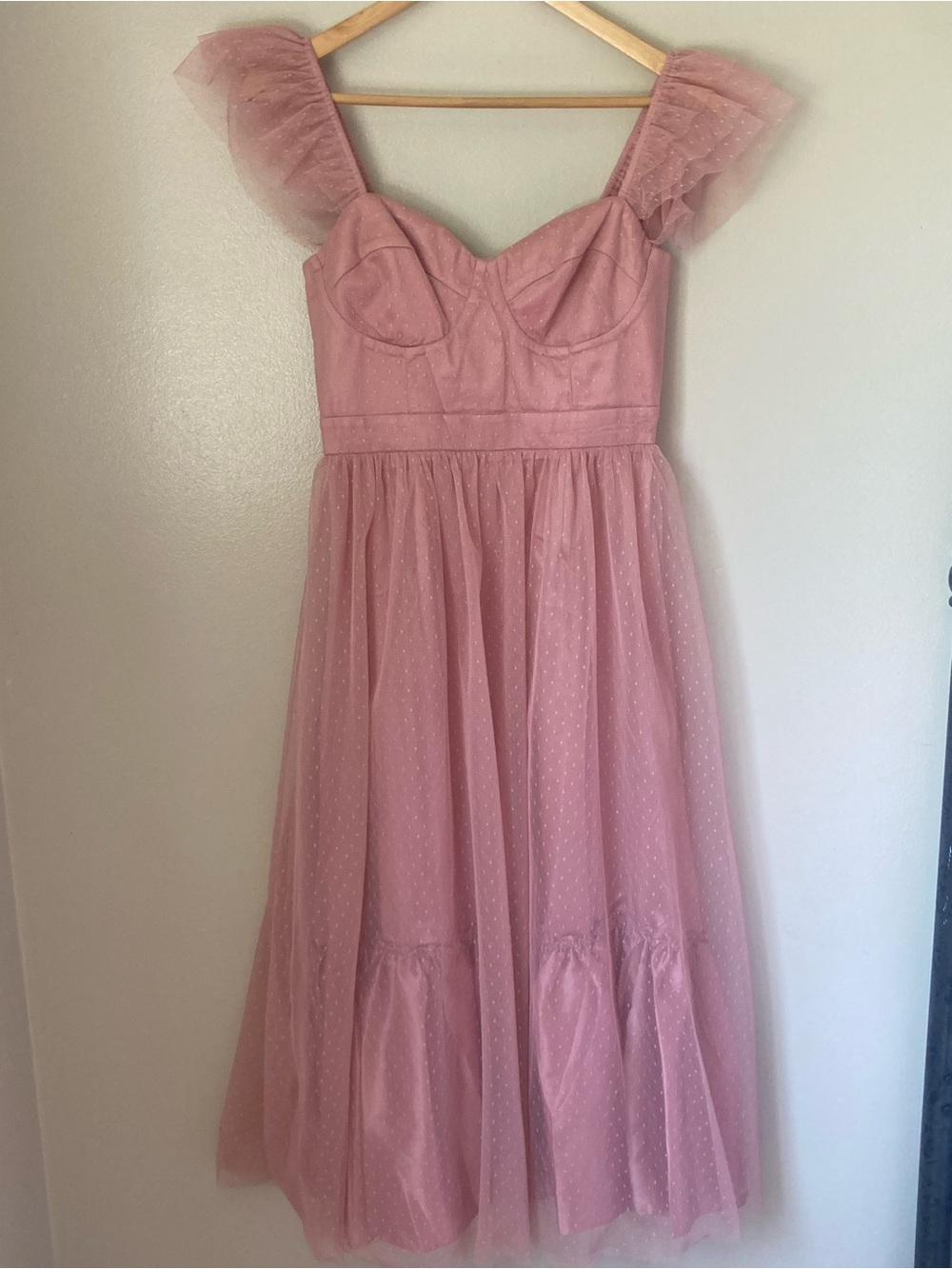 Pink Ruffle Prom Dress - Picture 4 of 6